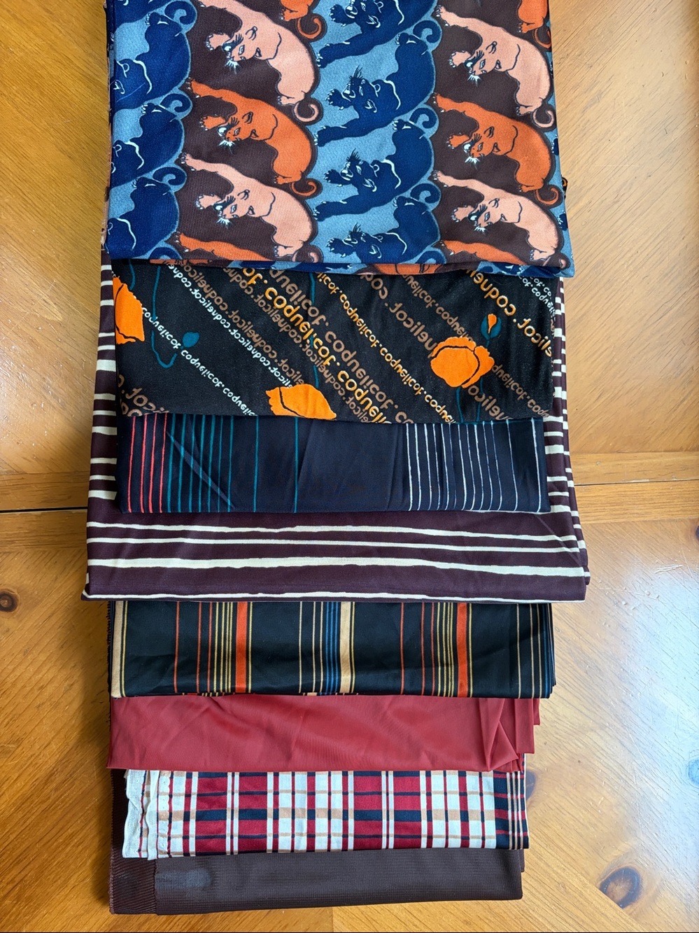 Fabric, 8-Piece Set, Silky Jersey, Polyester, vintage